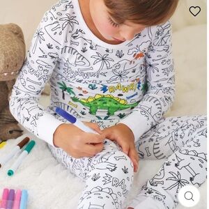 NEW! Caden Lane Colorable Two Piece Pajama Set | Jurassic Playground 3T